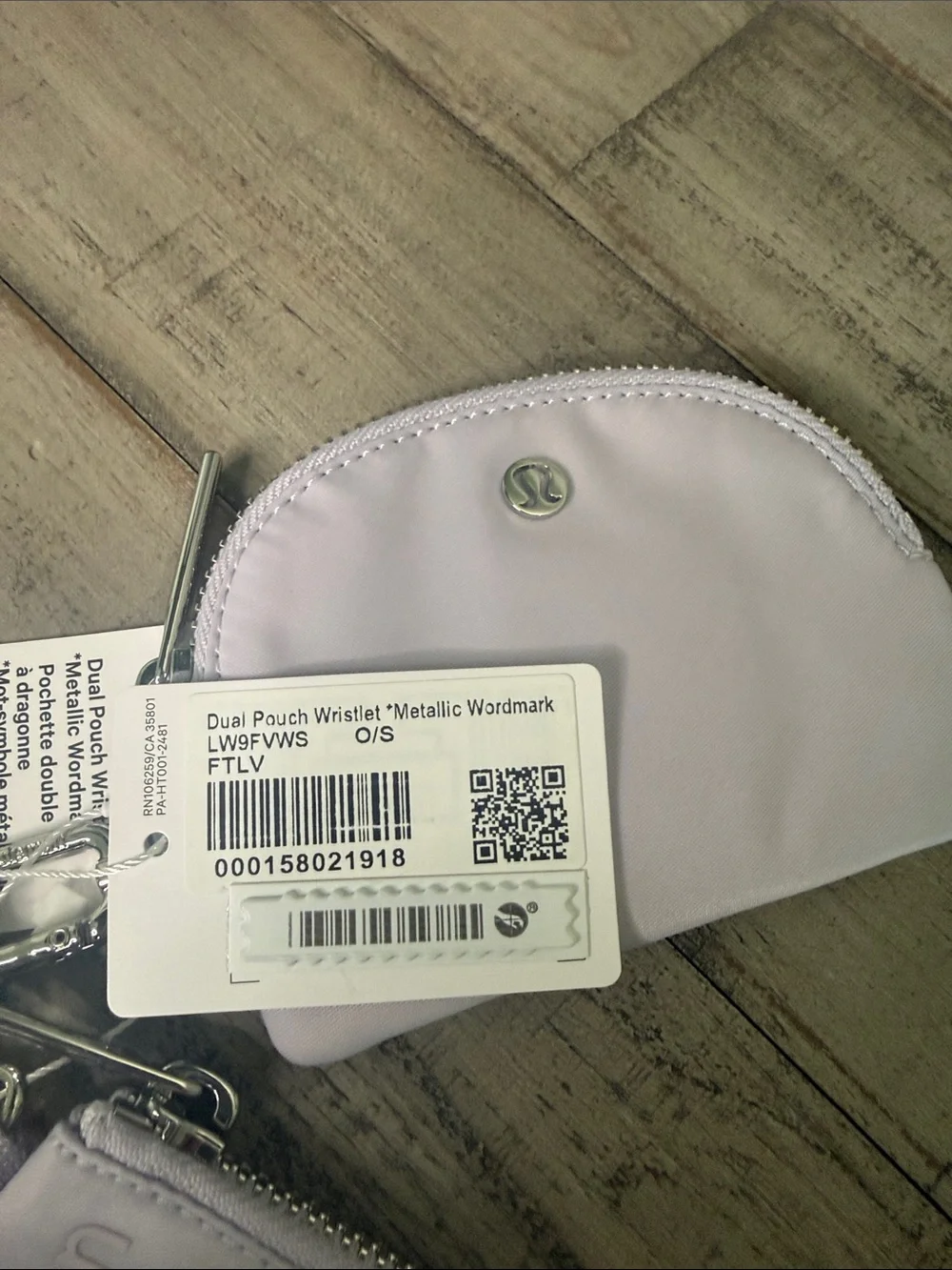 Lululemon dual Pouch Wristlet* Metallic Wordmark